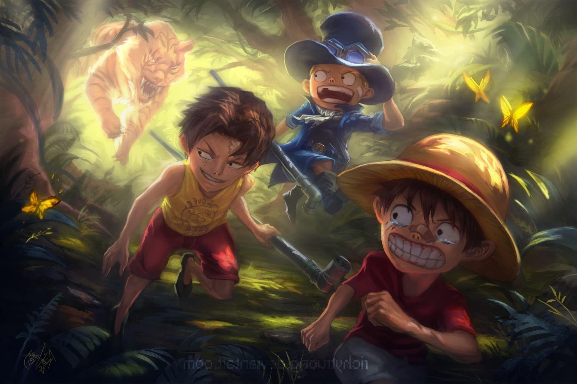 1920x1280 Ace Sabo Luffy Wallpaper