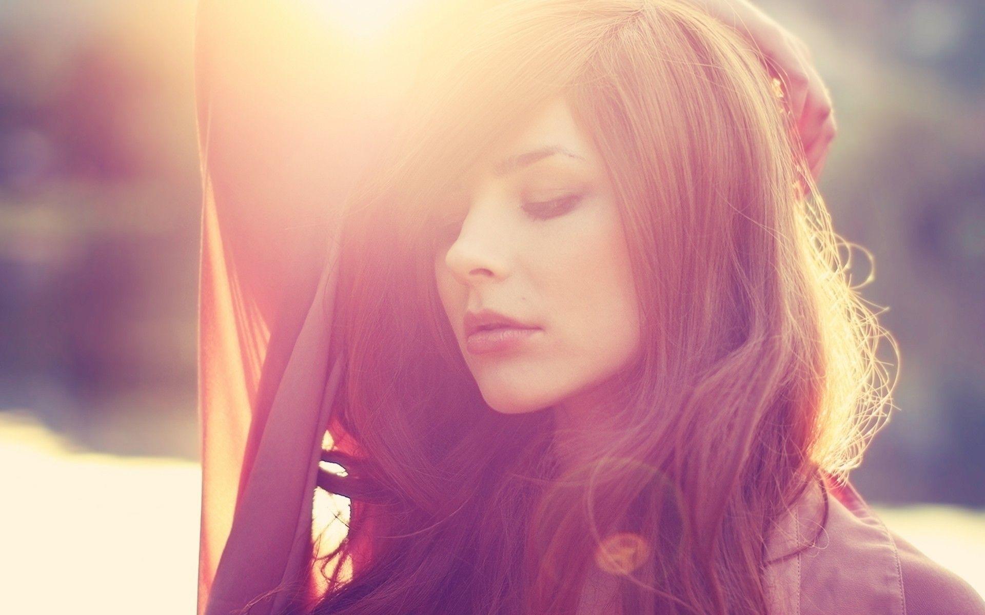 1920x1200 Women, Close Up, Long Hair, Eyes Wide Shut Wallpaper