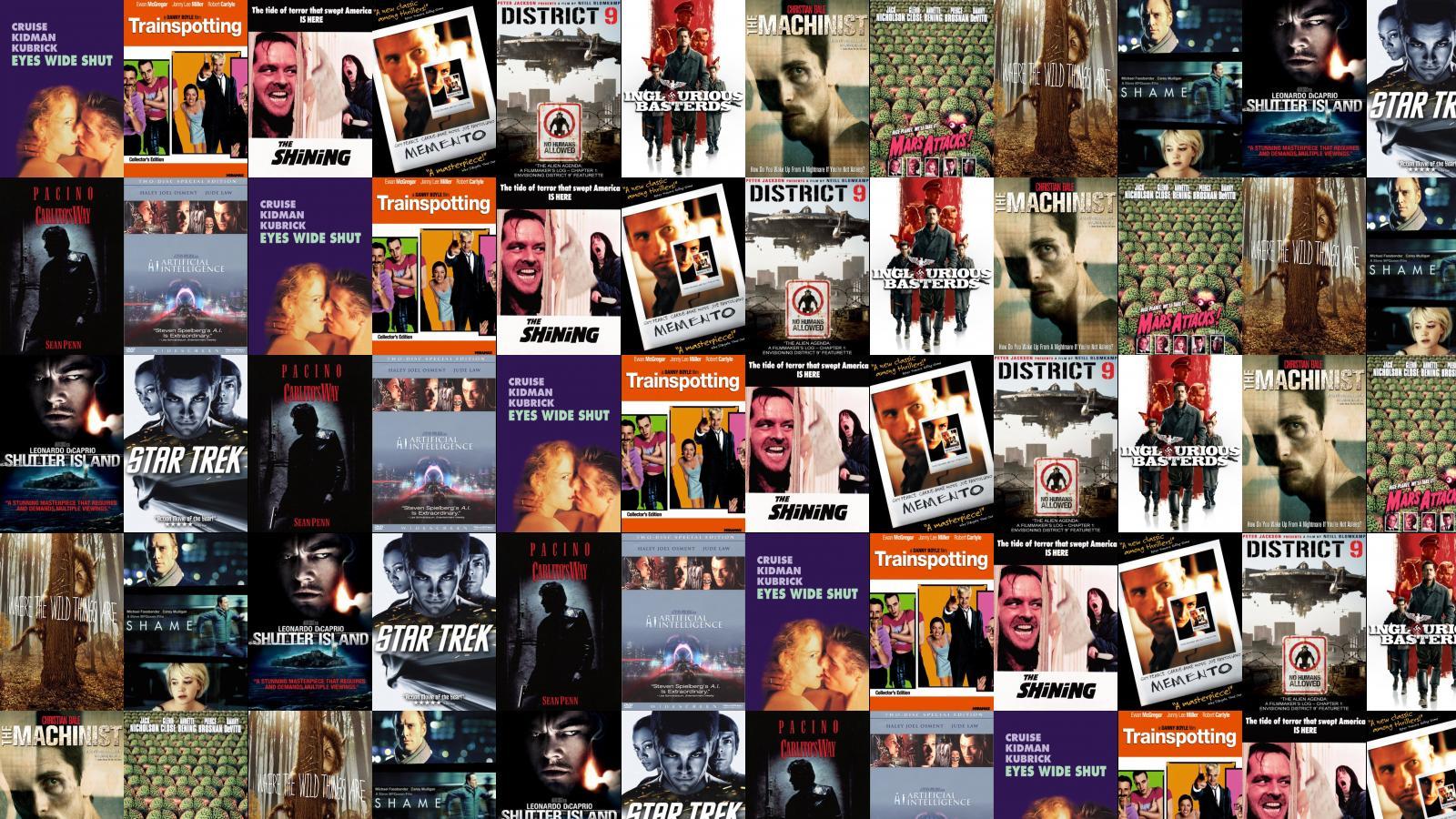 1600x900 Eyes Wide Shut Trainspotting Shining Memento District 9 Wallpaper « Tiled Desktop Wallpaper