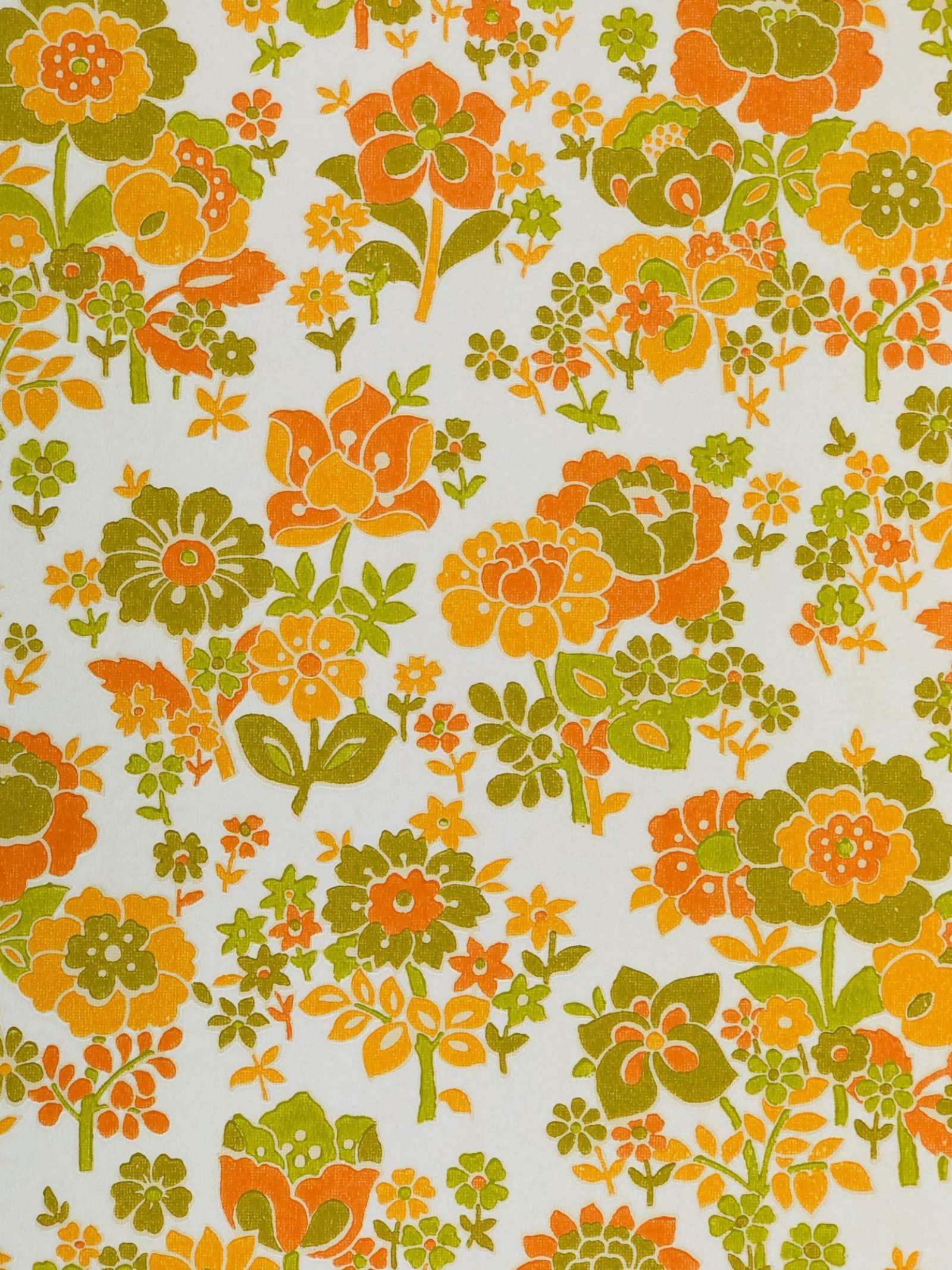 1600x2134 Vintage Wallpaper Shop. Orange Floral wallpaper