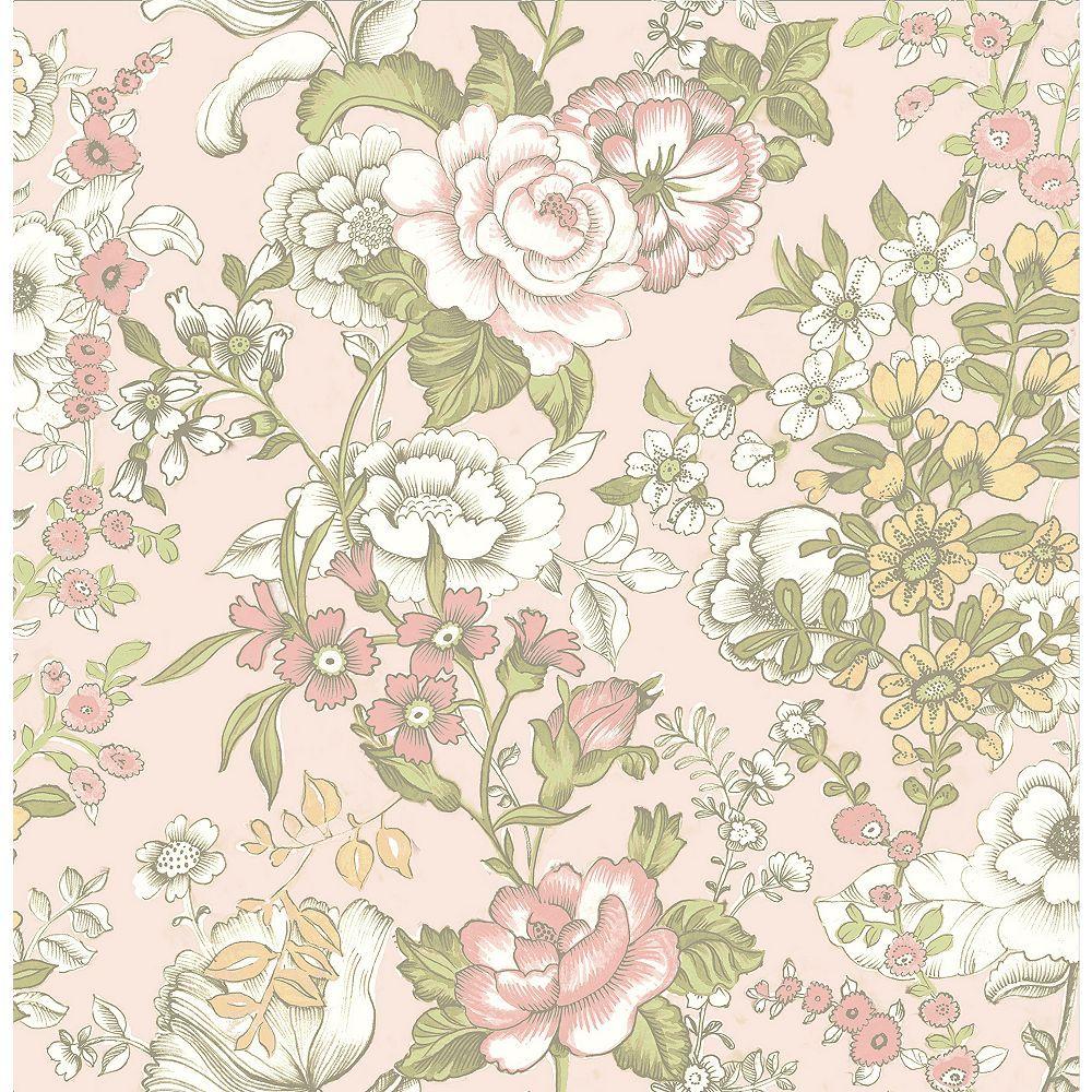 1000x1000 A Street Prints Ainsley Pink Boho Floral Wallpaper. The Home Depot Canada