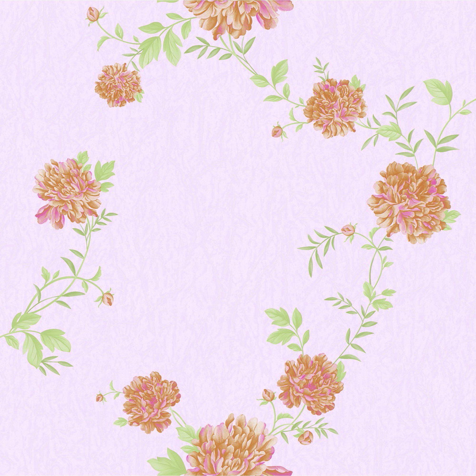 2000x2000 Floral Pink, Purple Peonies Wallpaper Roll