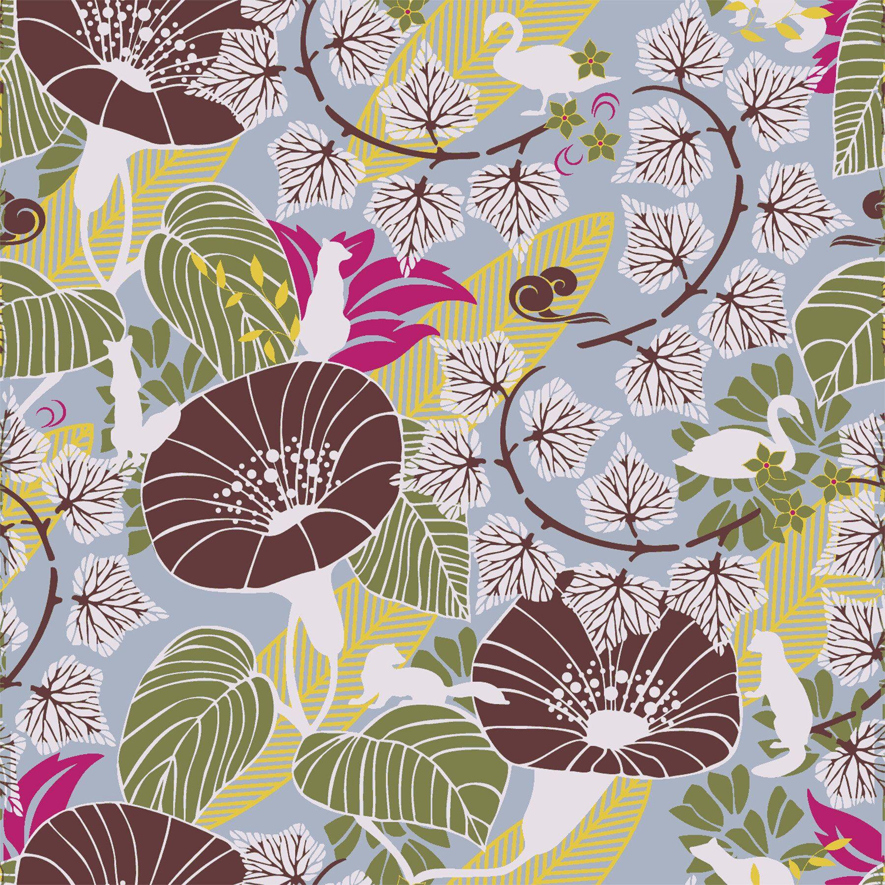 1800x1800 Ebern Designs Sitz 33' x 20.9 Floral Medley Wallpaper
