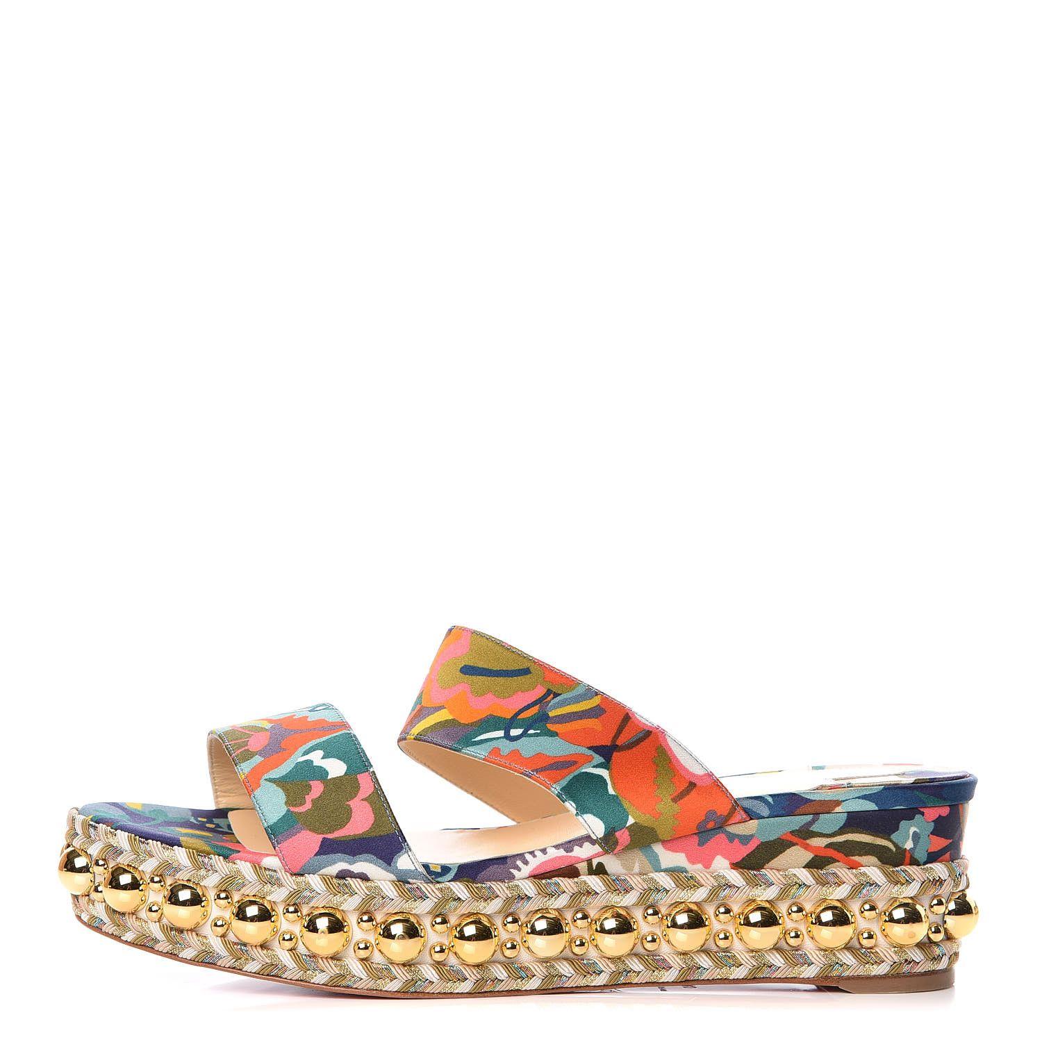 1500x1500 CHRISTIAN LOUBOUTIN Satin Wallpaper Janitag 60 Platform Sandals 40 Charlotte 395647