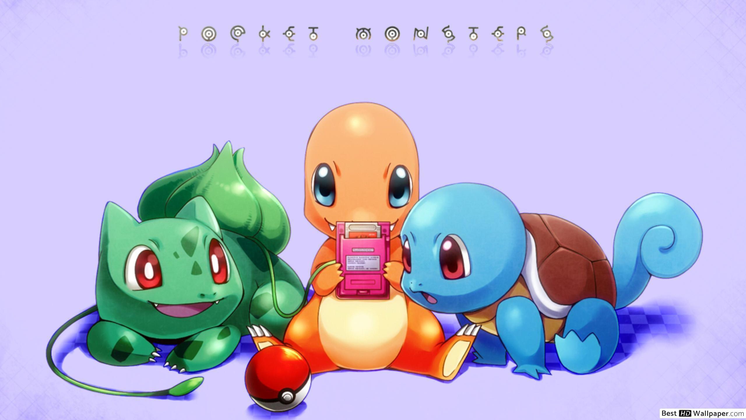 2560x1440 Baby Pokemons : Bulbasaur, Charmande & Squirtle HD wallpaper download