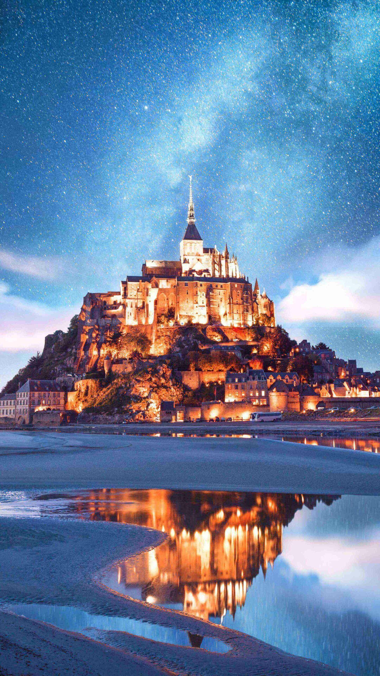 1440x2560 Mont Saint Michel IPhone Wallpaper. Cool places to visit, Places to visit, Travel
