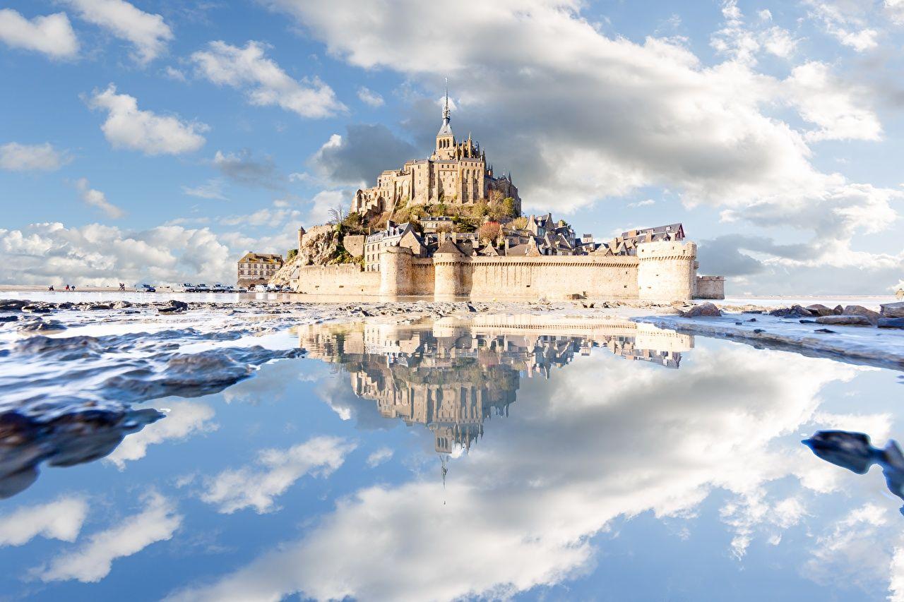 1280x853 Desktop Wallpaper France Fortress Mont Saint Michel Normandy Nature