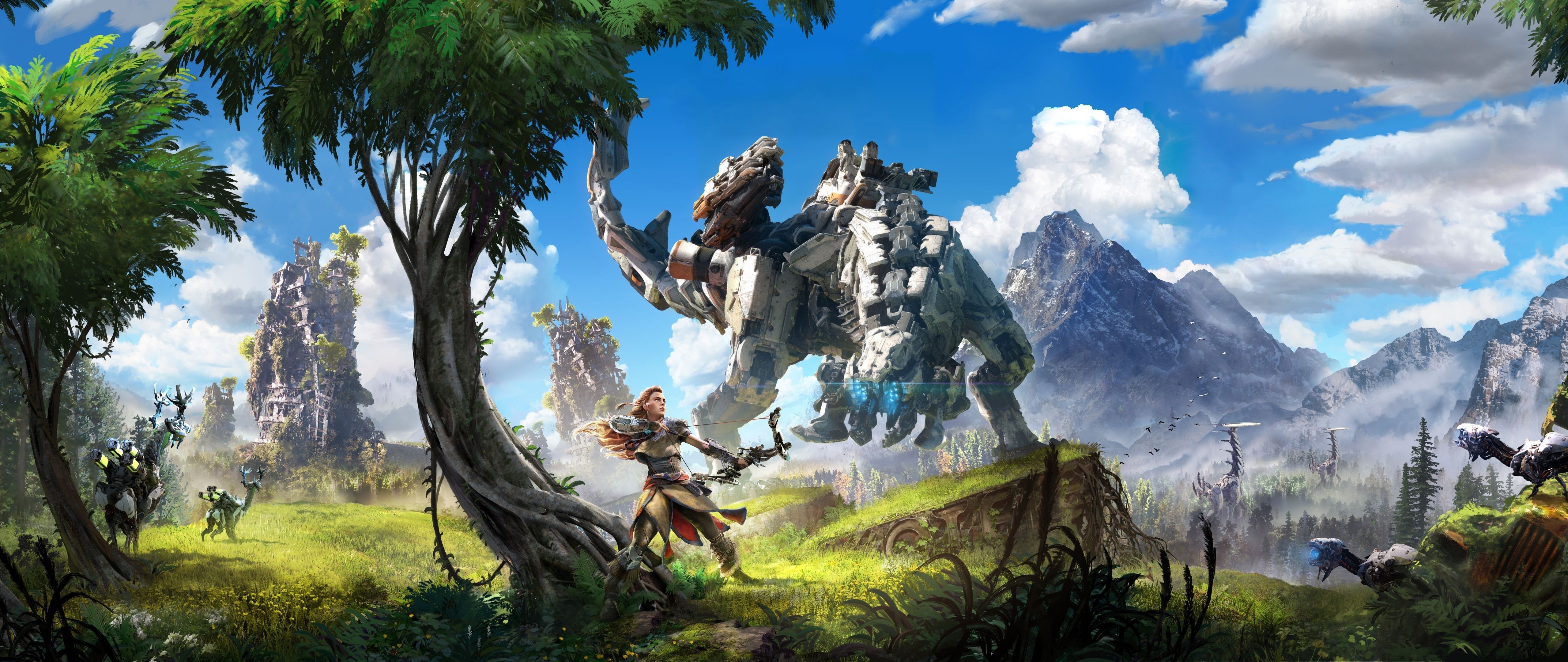 5120x2160 Dual Monitor Wallpaper Old but still Beautiful Horizon Zero Dawn