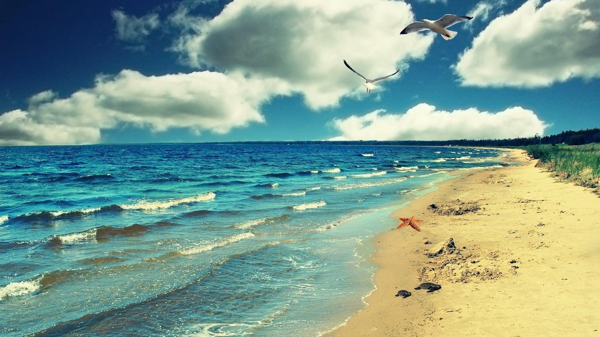 1920x1080 Blue sea travel wallpaper HD