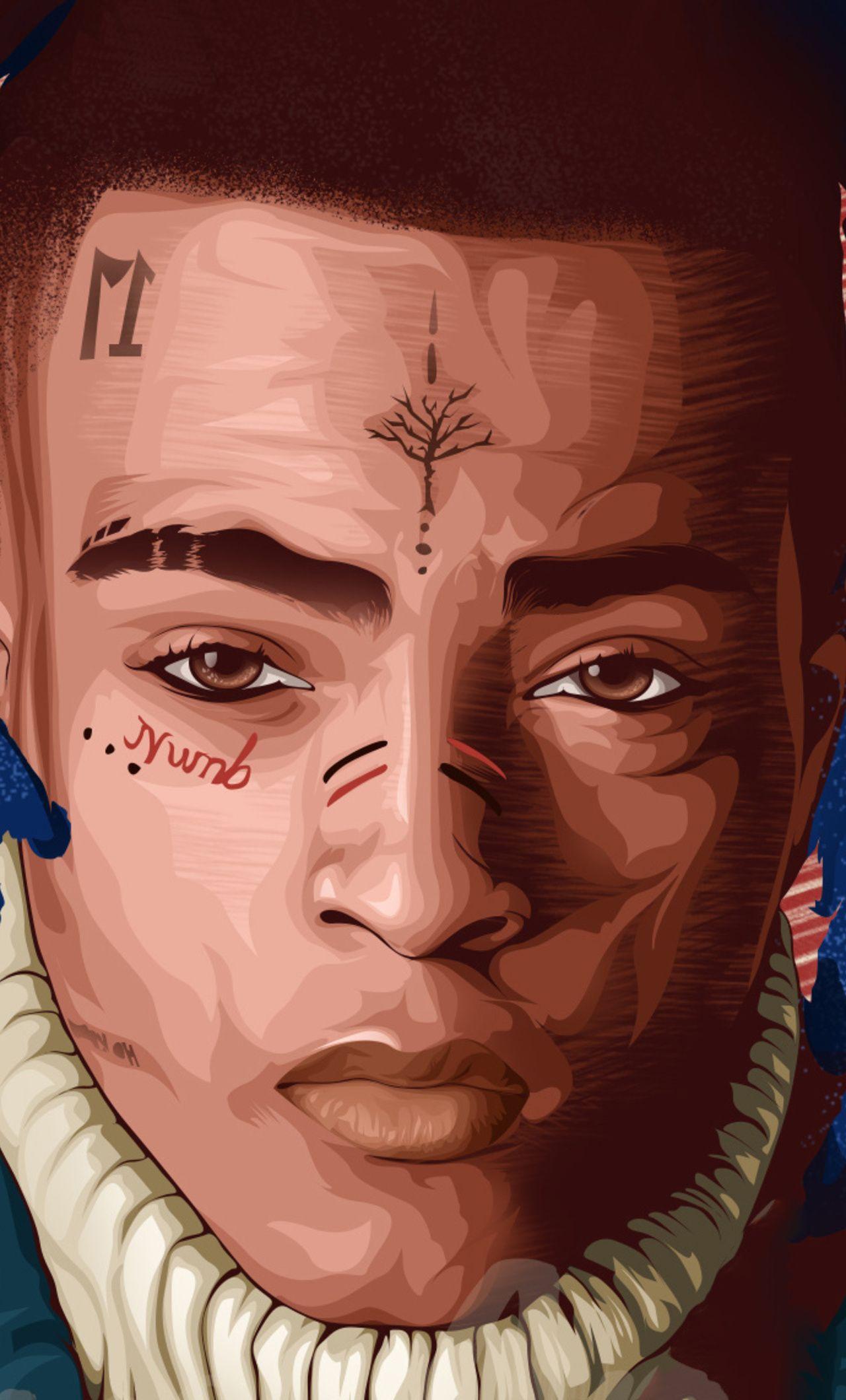 1280x2120 XXXTentacion Artwork iPhone HD 4k Wallpaper, Image, Background, Photo and Picture