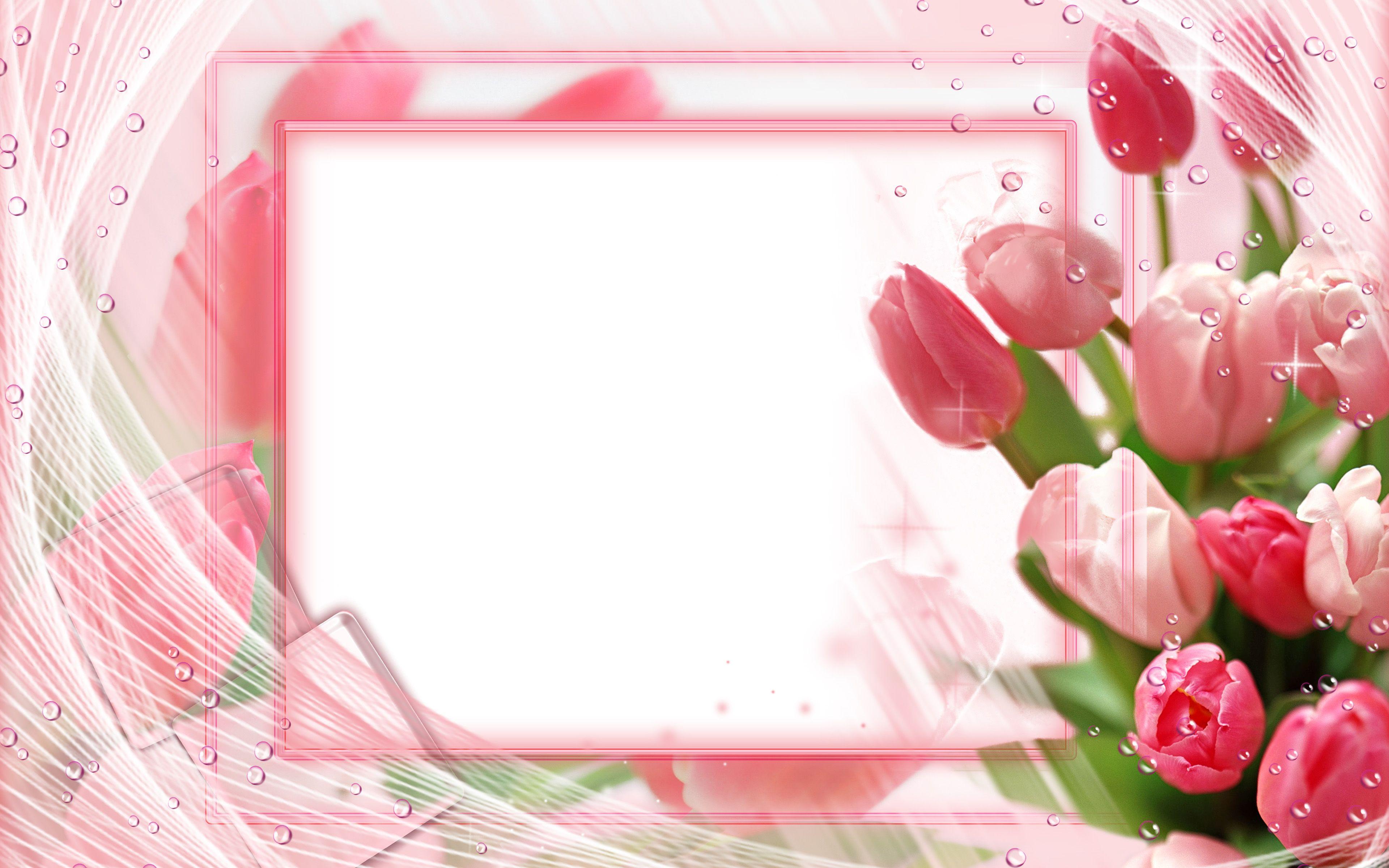 3840x2400 Download wallpaper pink tulips frame, 4k, floral concepts, floral frames, white background, pink flowers, pink floral frame for desktop with resolution 3840x2400. High Quality HD picture wallpaper