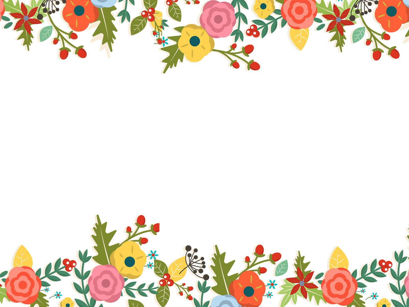 1600x1200 Cute floral Template PPT Background and Templates