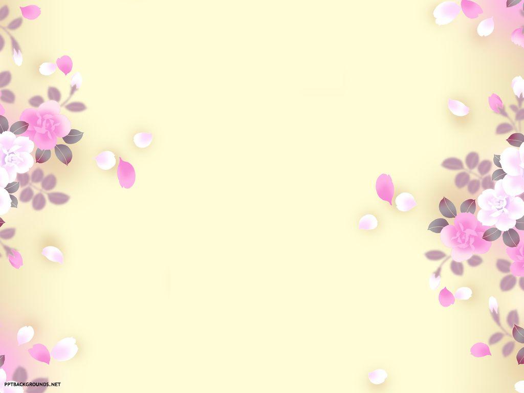 1024x768 Wild Roses Floral Frame Background For PowerPoint PPT Templates