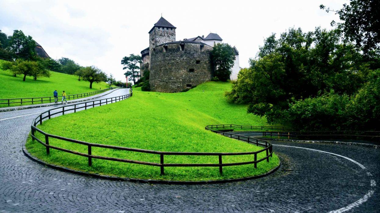 1245x700 Liechtenstein Vaduz Castle road wallpaperx1080