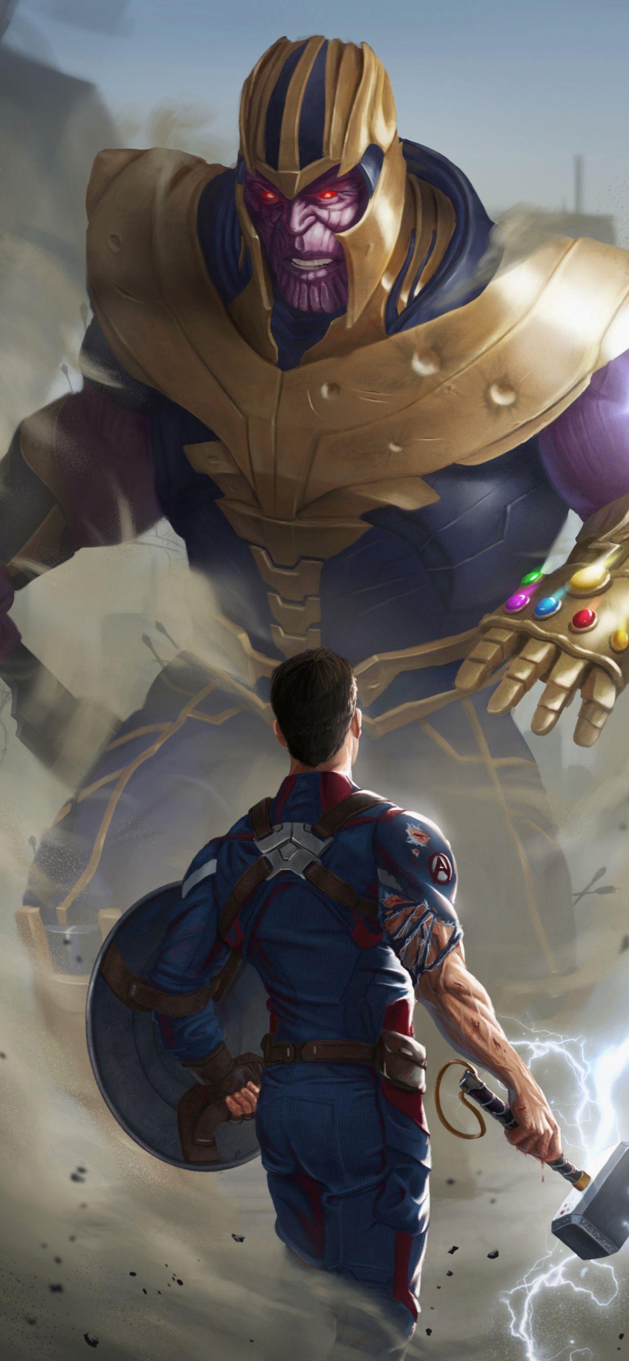 1242x2688 Captain America With Thor Hammer iPhone XS MAX HD 4k Wallpaper, Image, Background, Photo and Picture