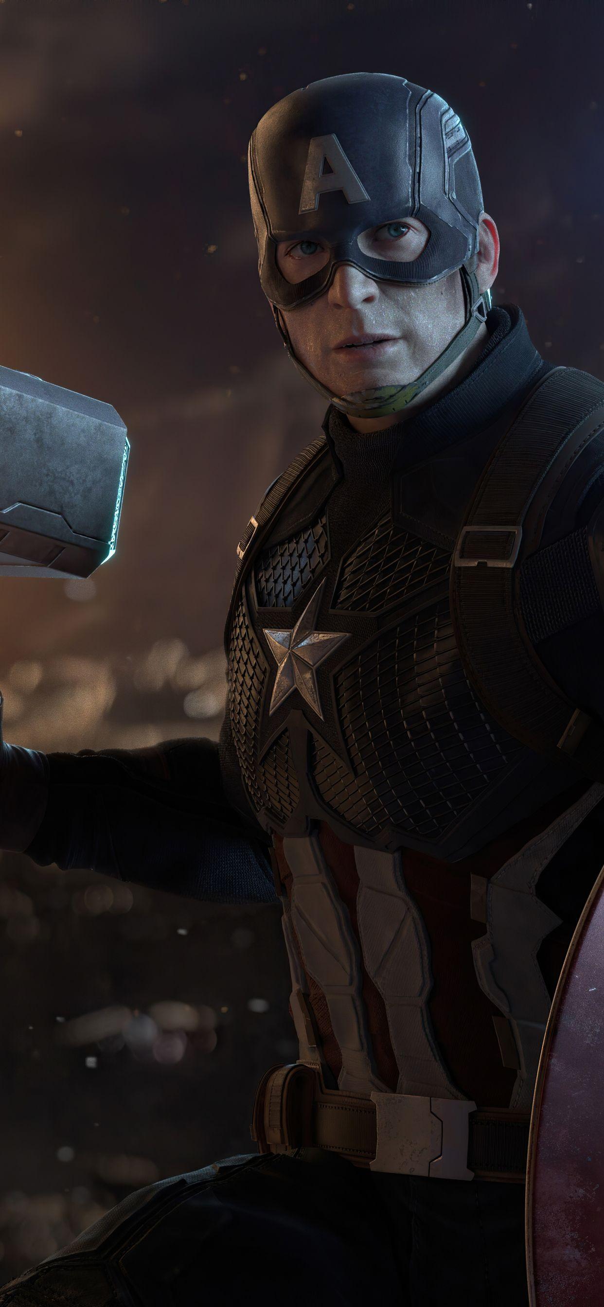 1242x2688 4k Captain America Thor Hammer iPhone XS MAX HD 4k Wallpaper, Image, Background, Photo and Picture