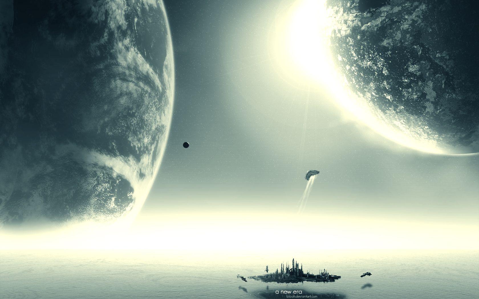 1680x1050 planets, Stargate Atlantis, fantasy art wallpaper