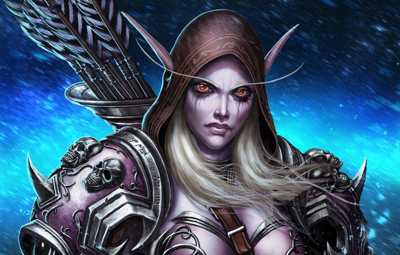 1332x850 Wallpaper girl, elf, World of Warcraft, Sylvanas Windrunner, World of Warcraft: Shadowlands image for desktop, section игры