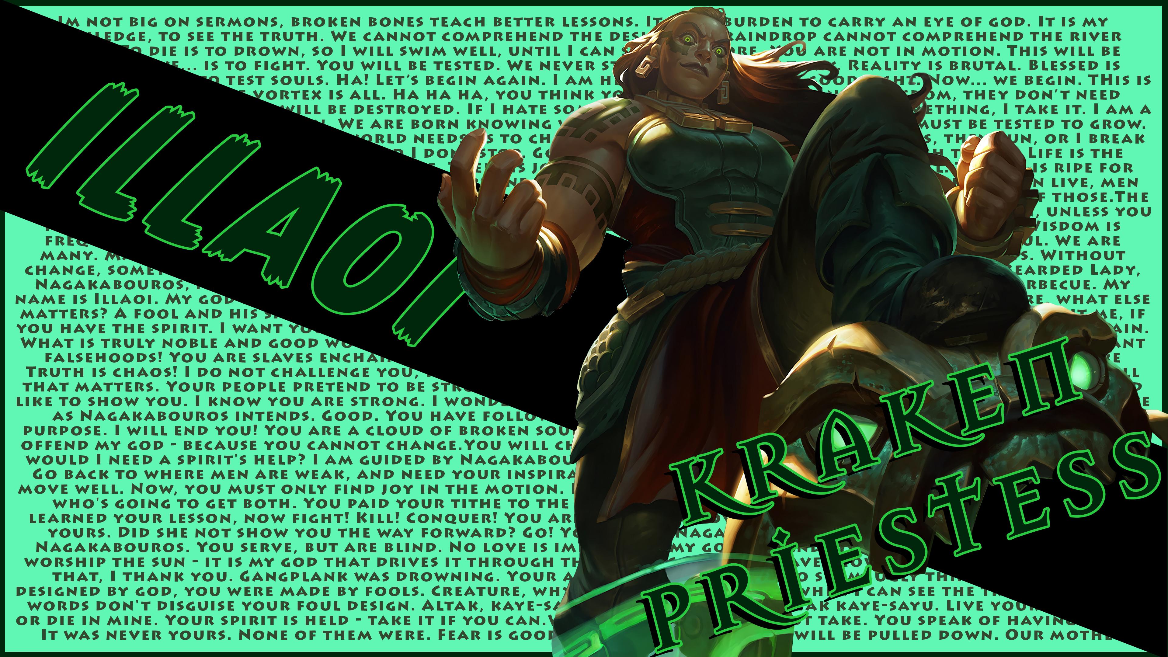3840x2160 A simple Illaoi wallpaper I made (3860x2140)