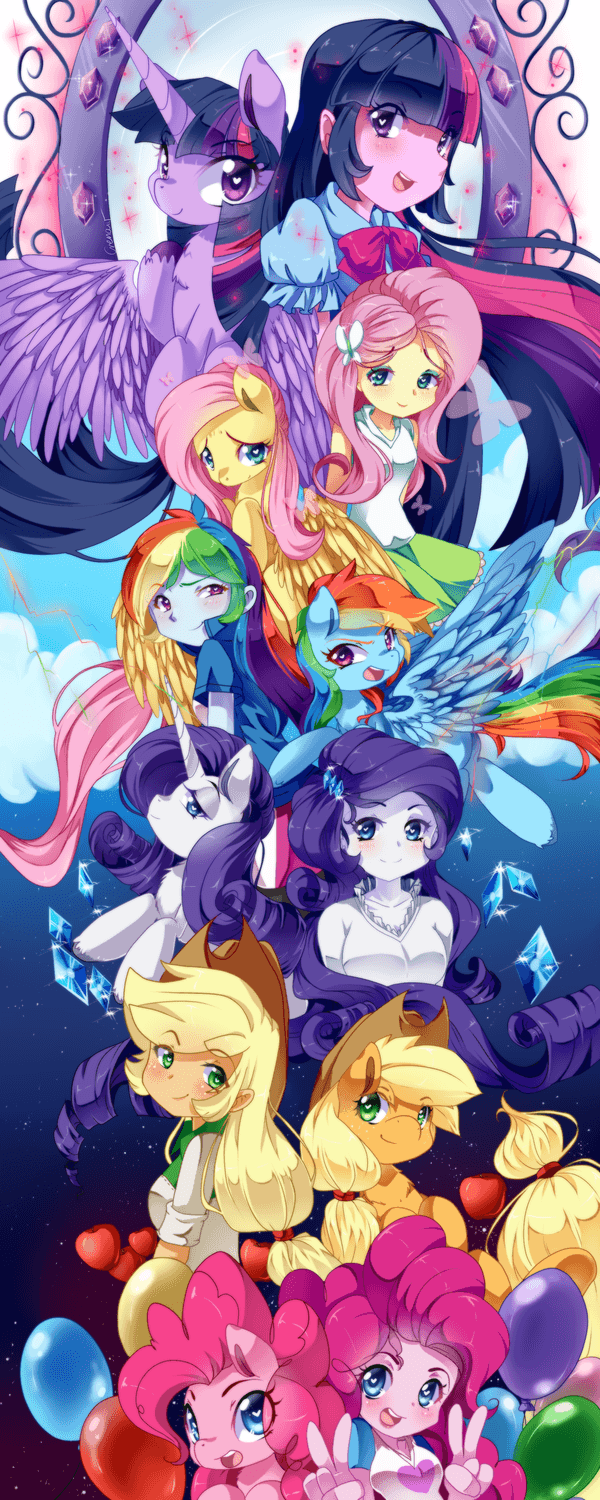 600x1500 Through the Mirror'' by Crenaiir. My little pony wallpaper, Little pony, My little pony rarity