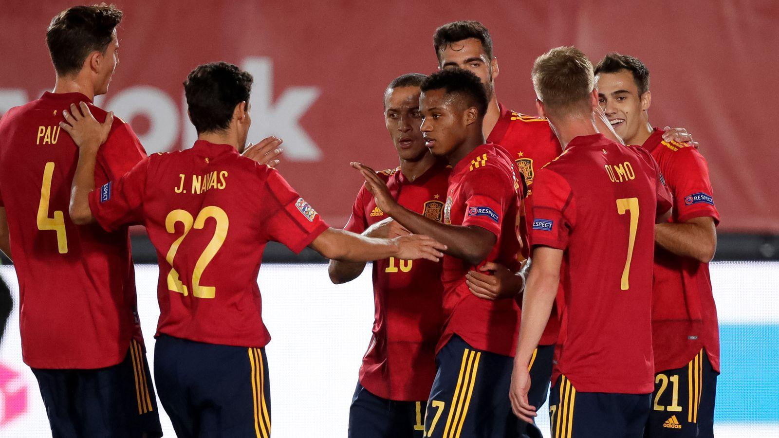 1600x900 Summary of the United Nations League: Ansu Fati scores in victory in Spain, Germany held by Switzerland. Football News. FR24 News English