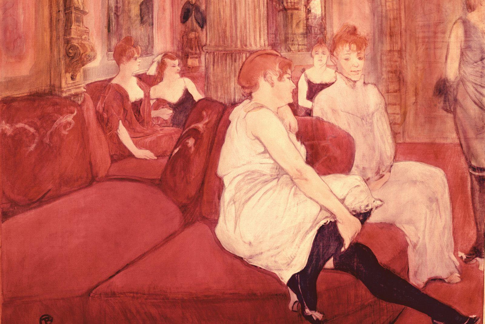 1600x1067 In The Salon At The Rue Des Moulins, Toulouse Lautrec Wallpaper