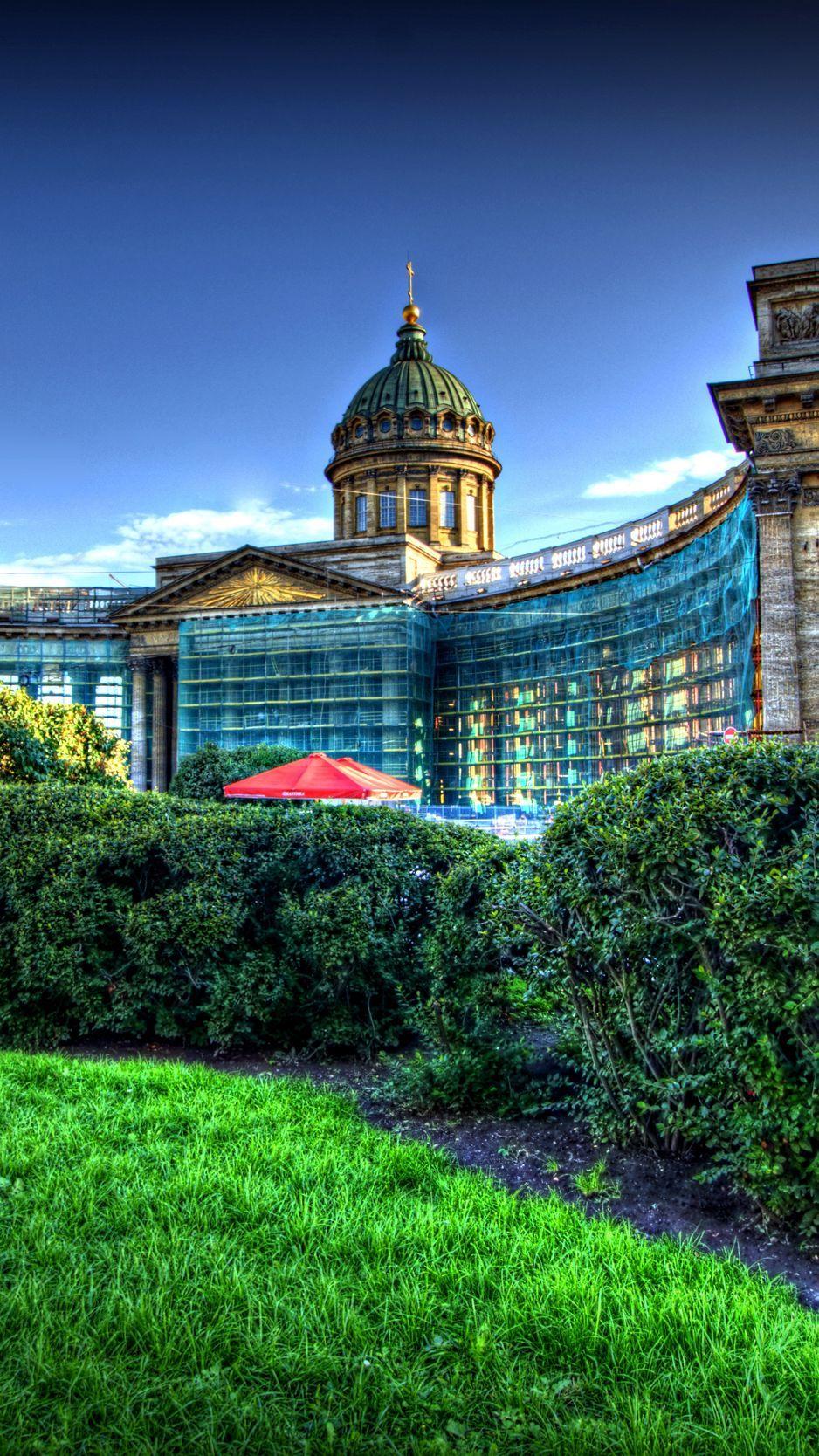 938x1668 Download Wallpaper 938x1668 Architecture, Kazan, St Petersburg, Cathedral, Decorative, Garden, Hdr Iphone 8 7 6s 6 For Parallax HD Background