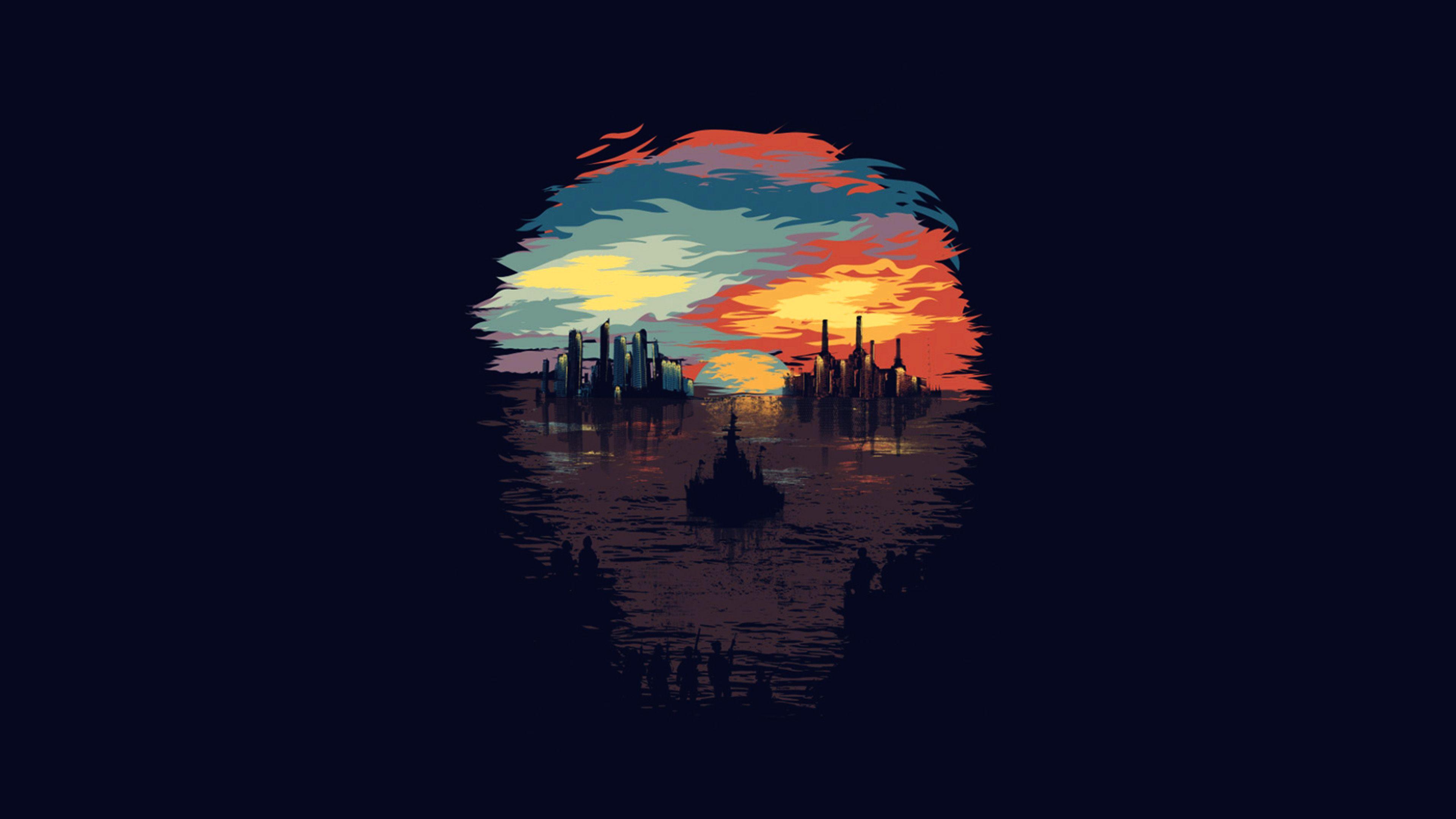 3840x2160 Dystopia Art Illustration Minimal Wallpaper