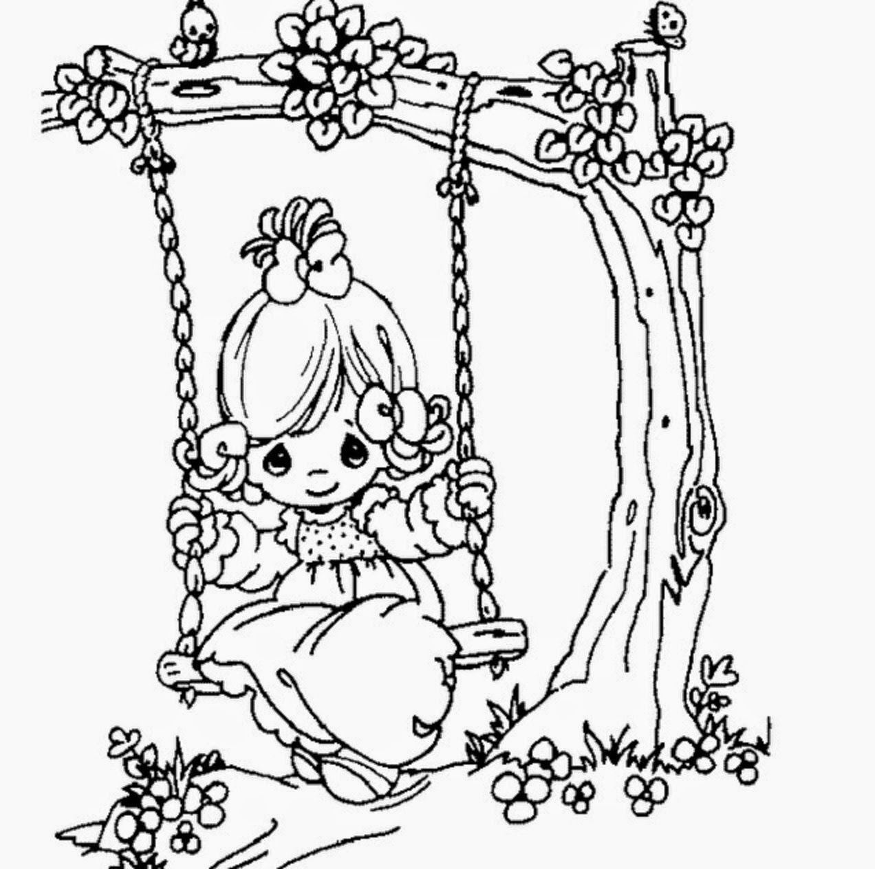 1272x1264 Beautiful Precious Moments Girl Coloring Page for Kids of a Cute Cartoon Colour Drawing HD Wallpaper drawing wallpaper