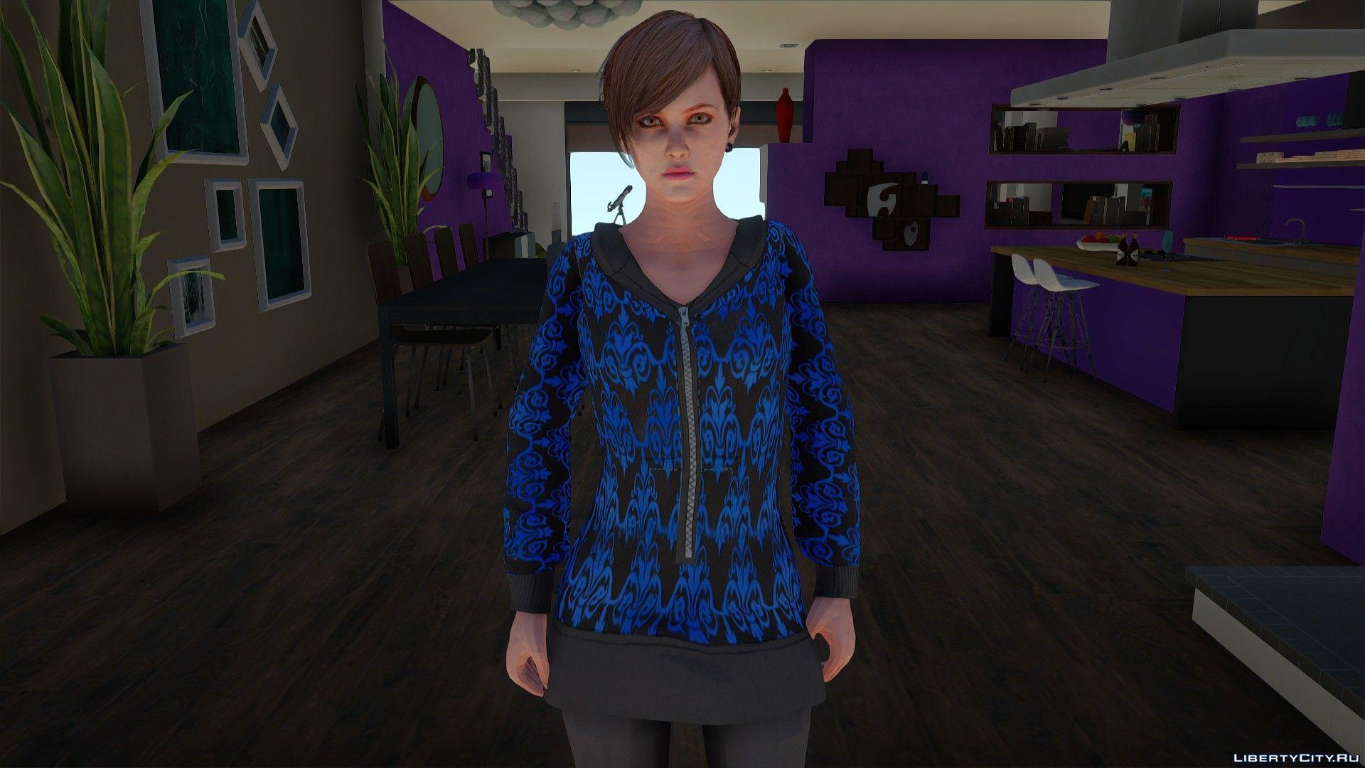 1920x1080 Moira Burton in a jacket with a hood for GTA San Andreas