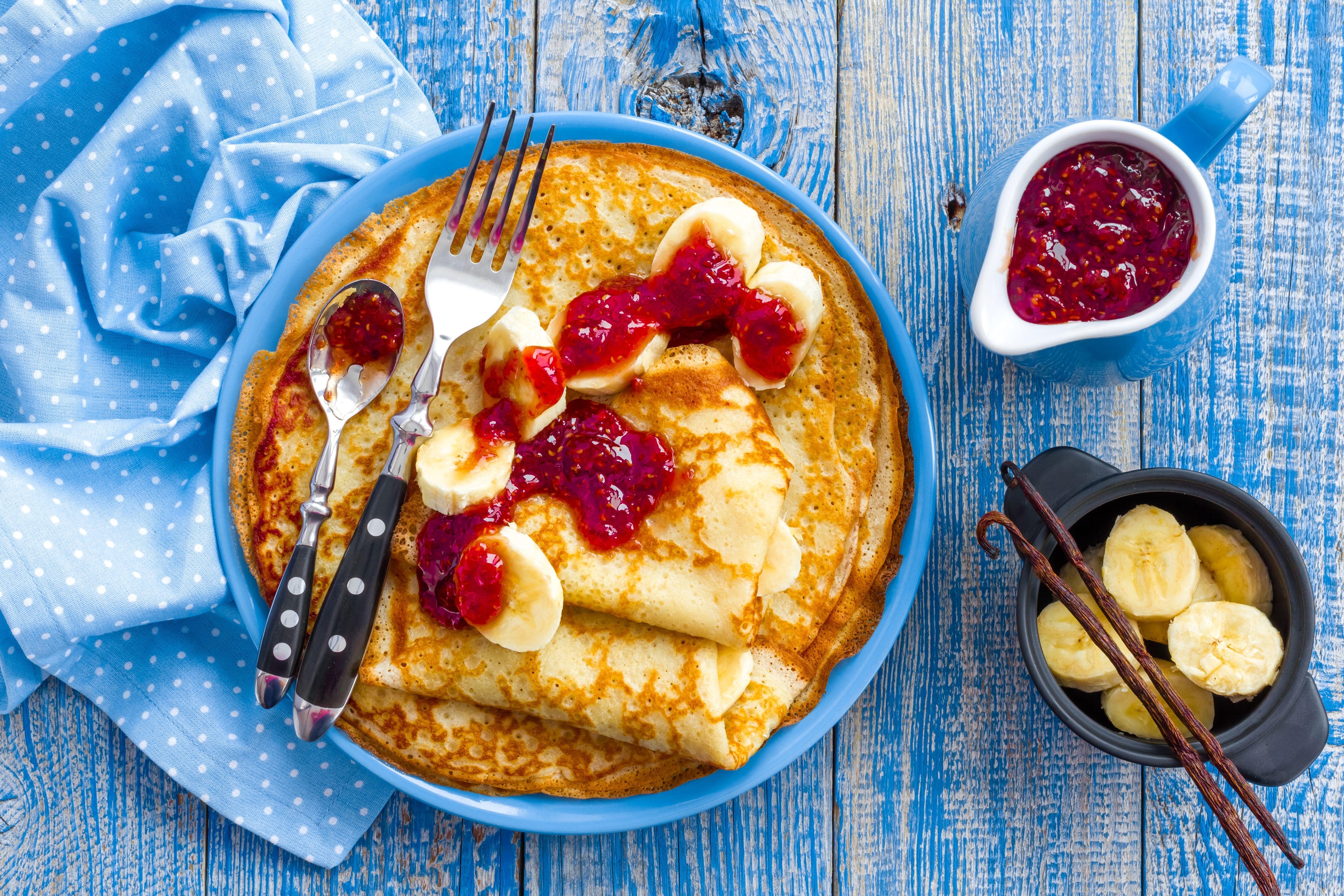 5184x3456 Crepe Breakfast Jam Banana Wallpaper:5184x3456