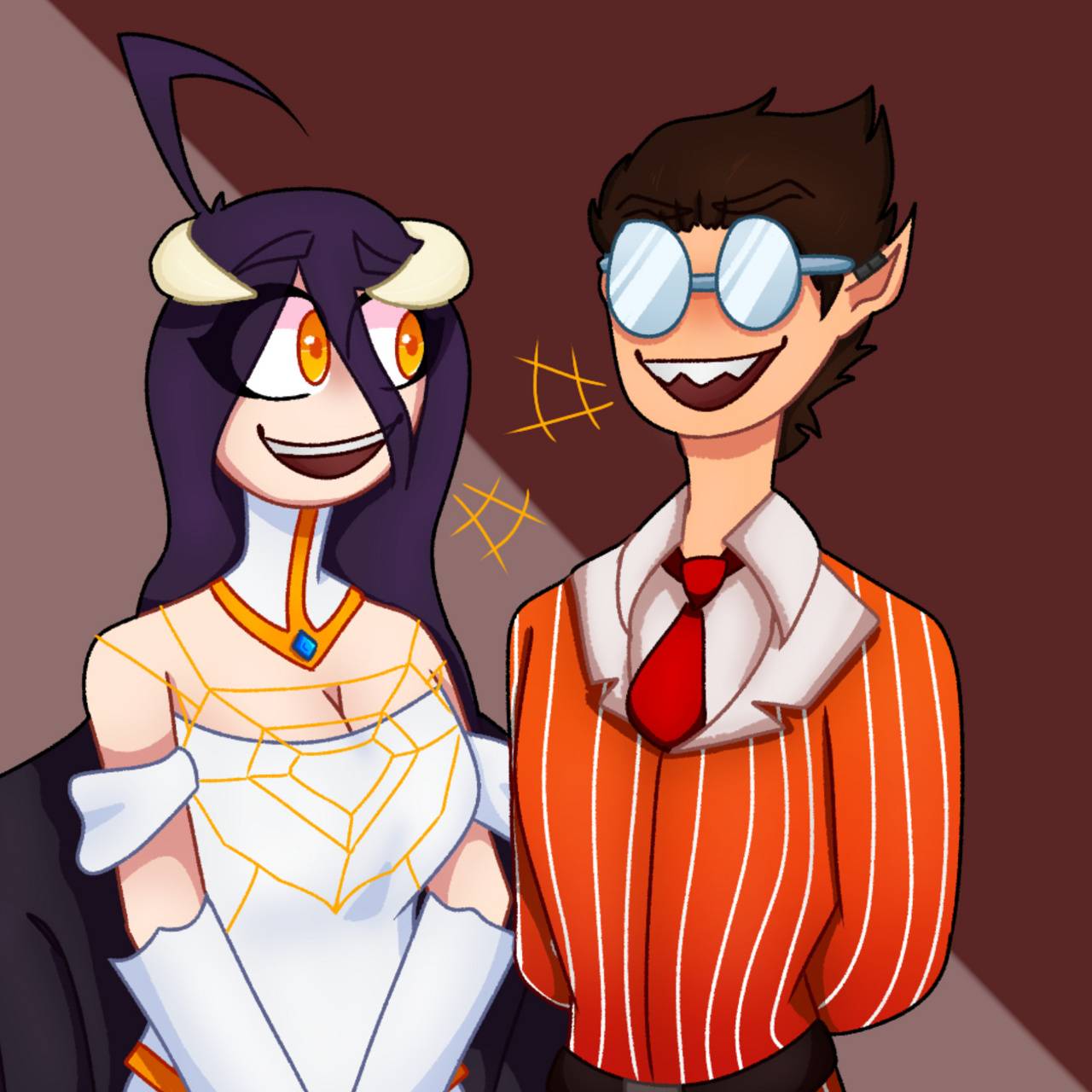 1280x1280 Albedo and Demiurge wallpaper