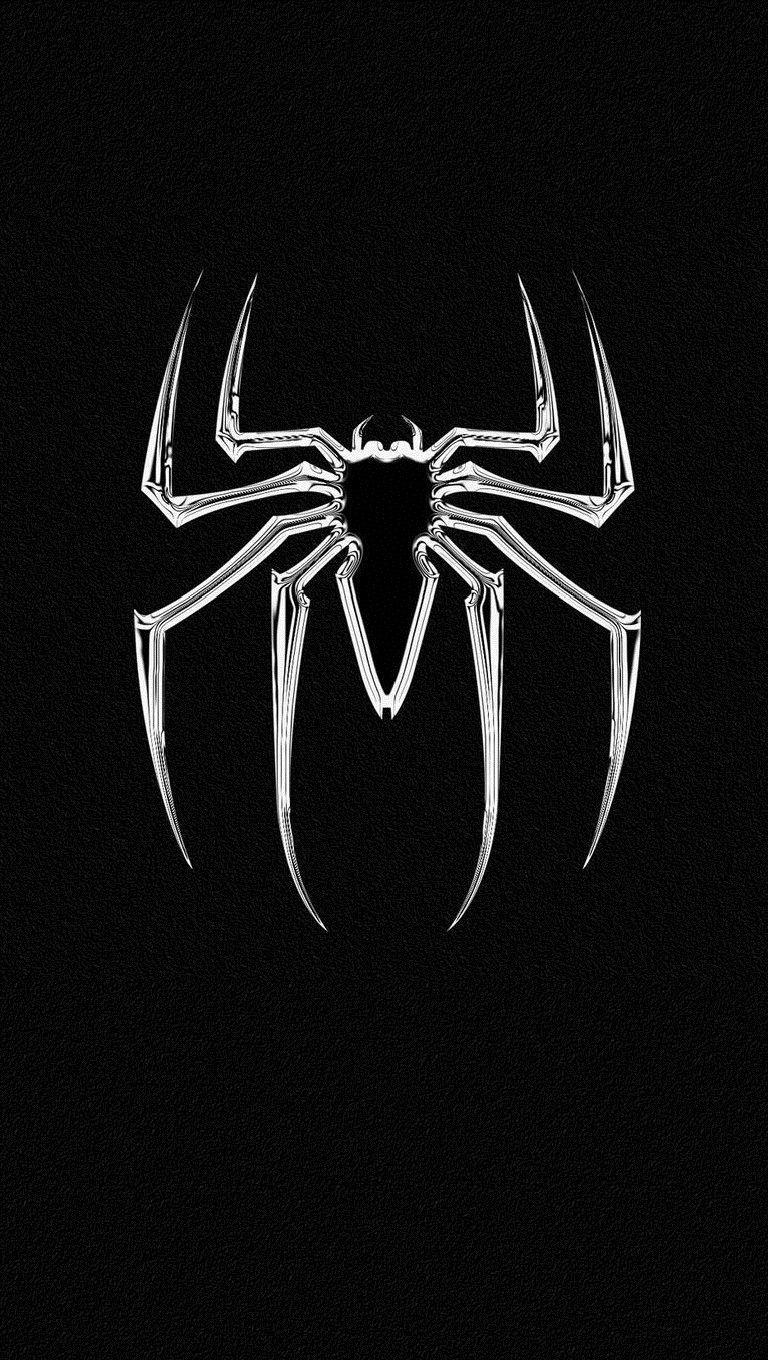 768x1360 Black White Spiderman Logo Wallpaper iPhone