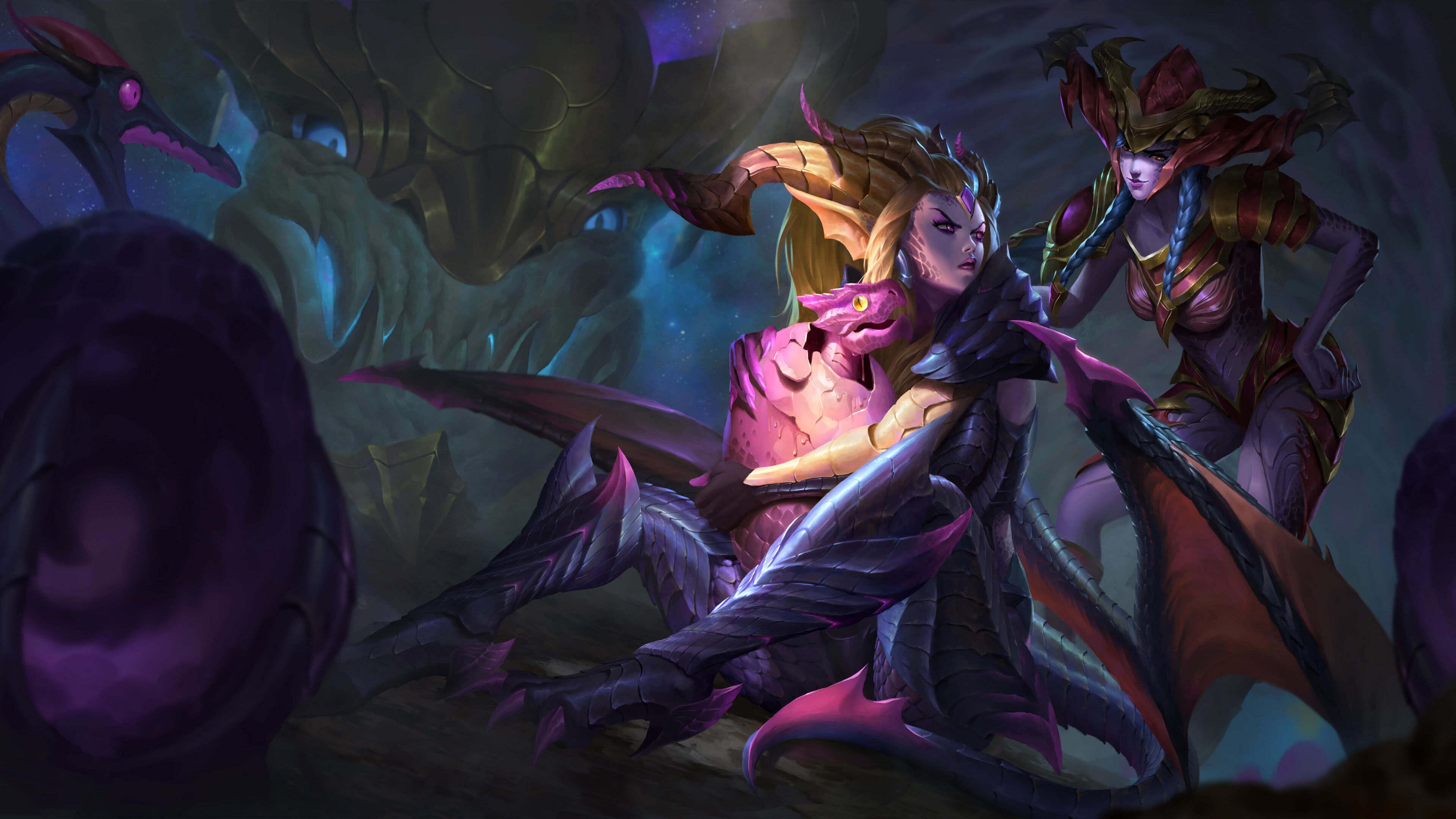 3840x2160 League Of Legends Zyra Shyvana UHD 4K Wallpaper