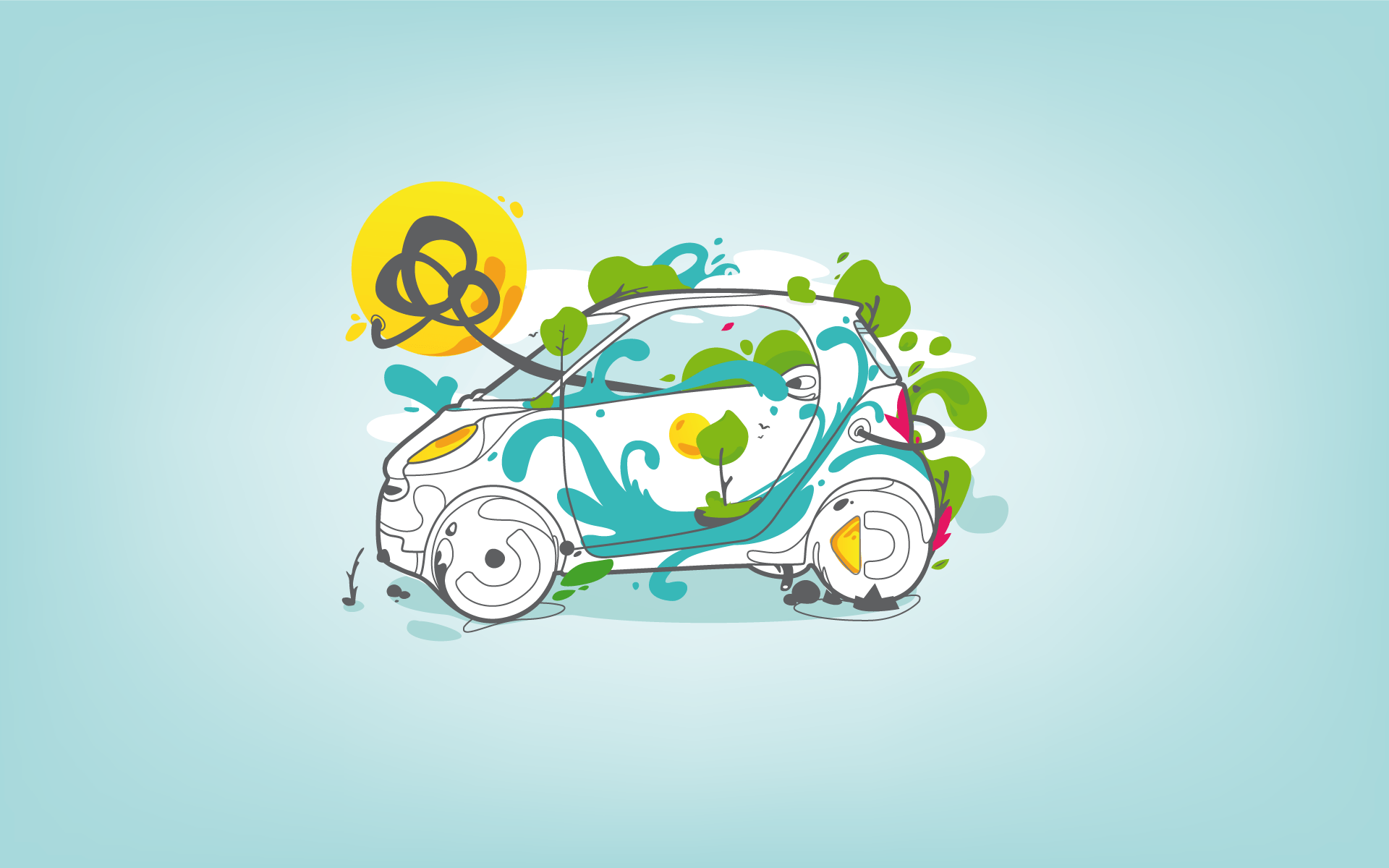 1920x1200 Smartness, cartoon, fueled, wallpaper, imrik, energetic, car