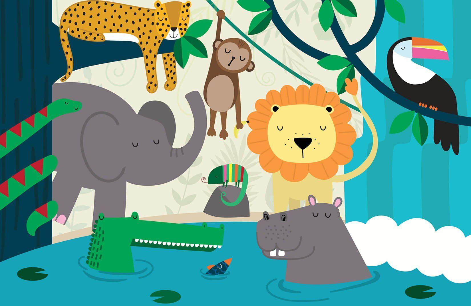 1650x1070 Jungle Friends Wallpaper Mural