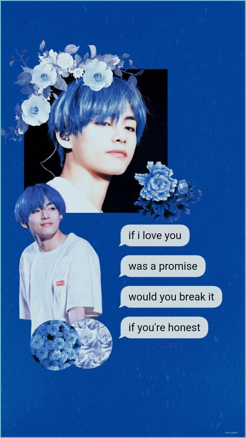 1047x1862 Taehyung Blue Hair Wallpaper