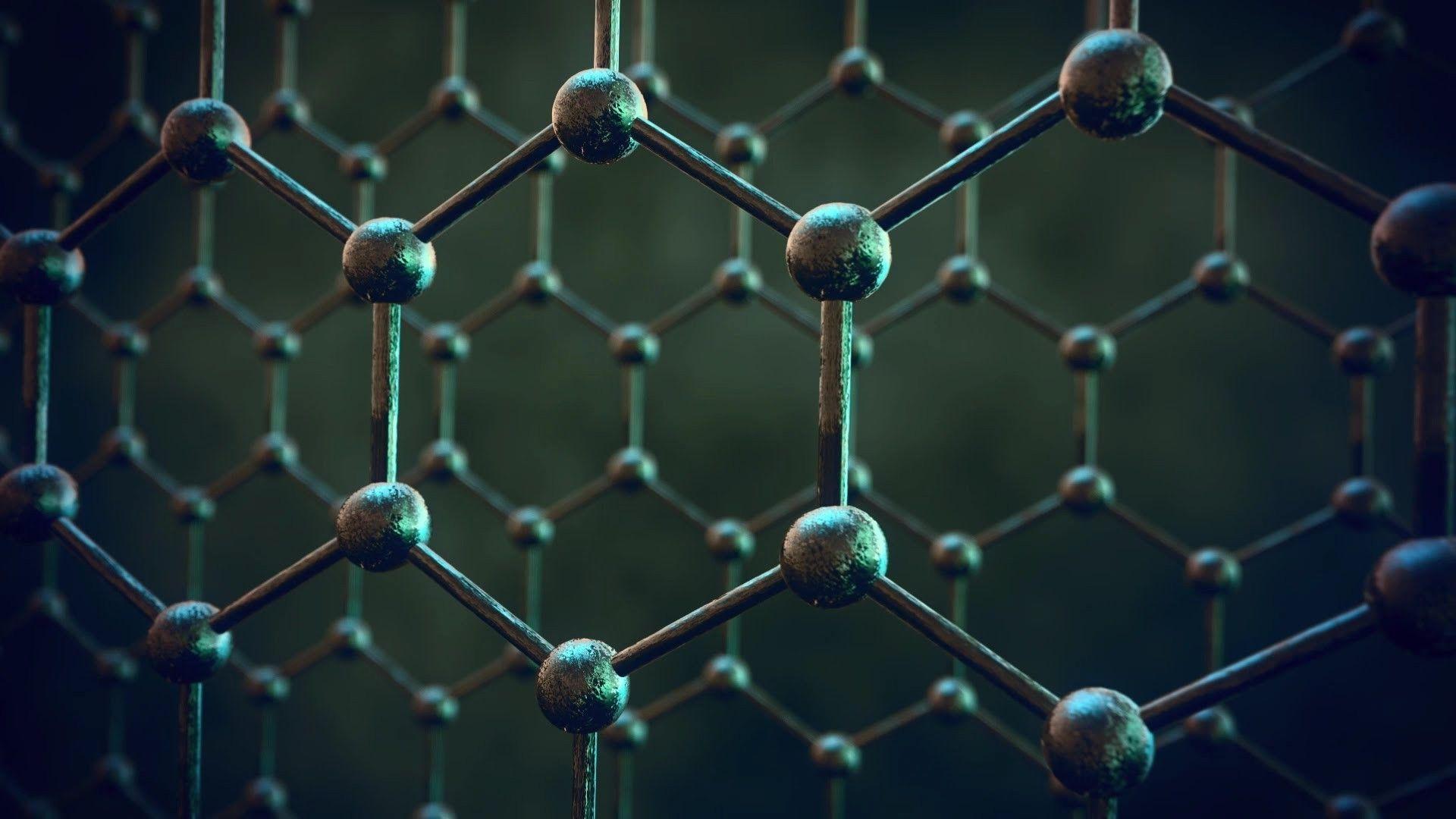 1920x1080 digital Art, Minimalism, Texture, Simple, Simple Background, Atoms, Hexagon, Ball, Depth Of Field, Blurred, Structure, Graphene, Chemical Structures Wallpaper HD / Desktop and Mobile Background