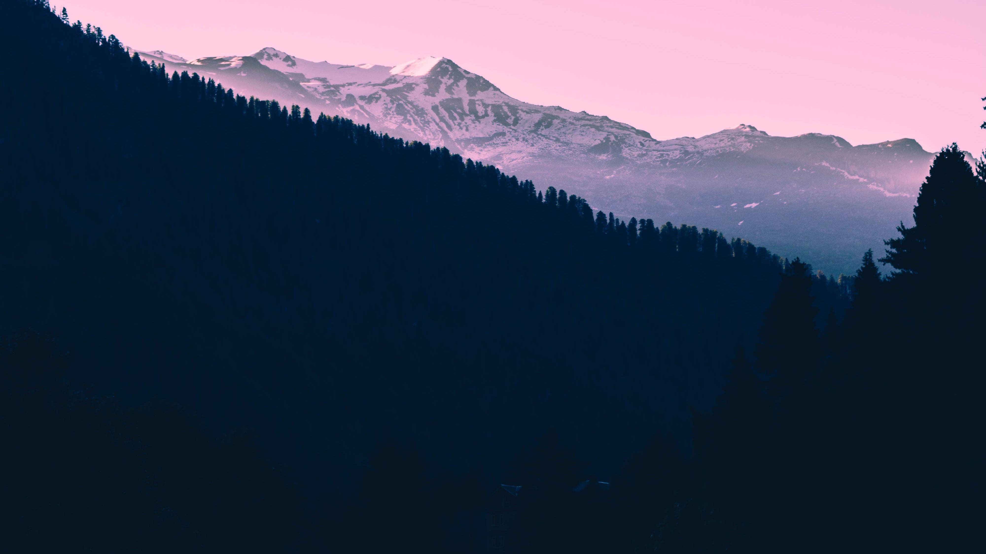 4000x2250 Beautiful Mountains Landscape Pink Tone, HD Nature, 4k Wallpaper, Image, Background, Photo and Picture