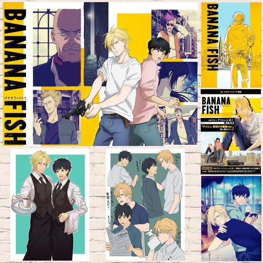 1000x1000 Banana Fish Japanese Anime Cartoon Posters And Prints Wall Art coated Painting For Living Room Decoration Home Decor Unframed