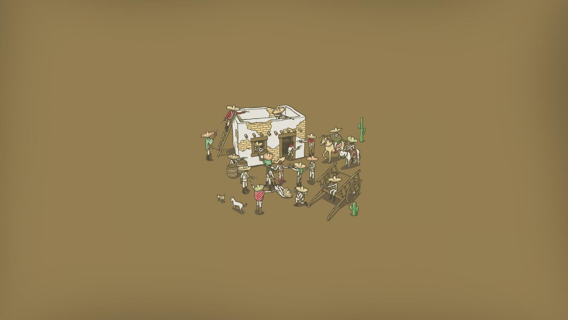 1920x1080 Mexican funny minimalistic western wallpaper