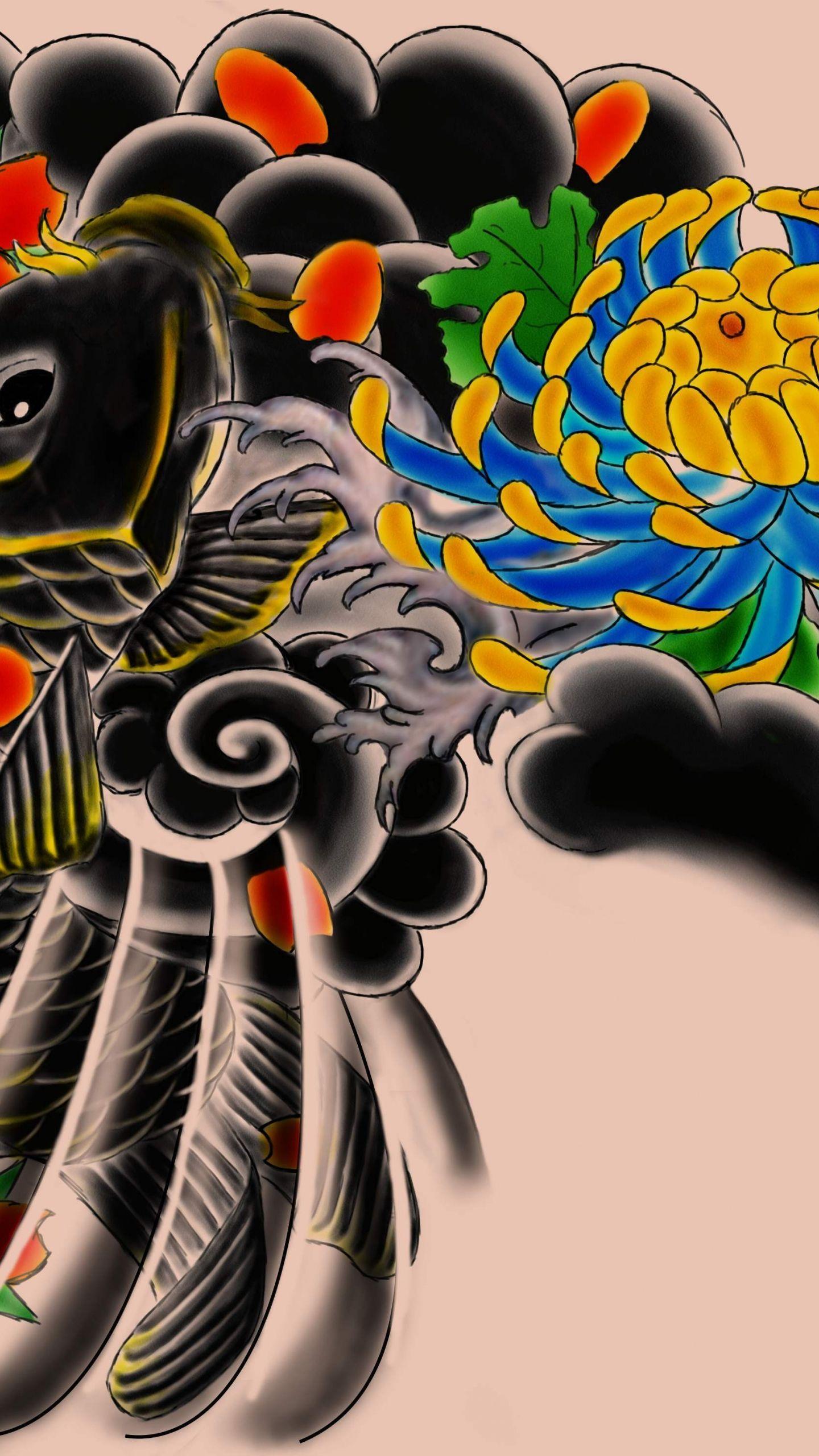 1440x2560 Traditional Tattoo Flash HD Wallpaper For Tattoo Design Colored HD Wallpaper