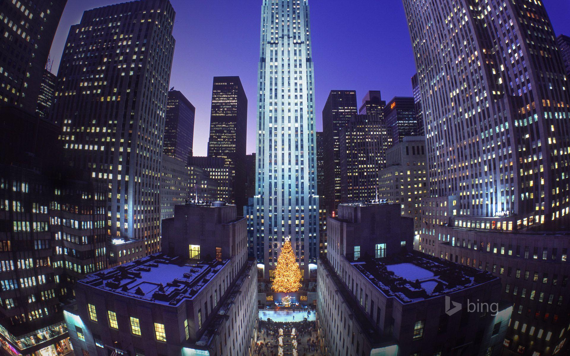 1920x1200 Christmas tree at Rockefeller Center, New York City, New York