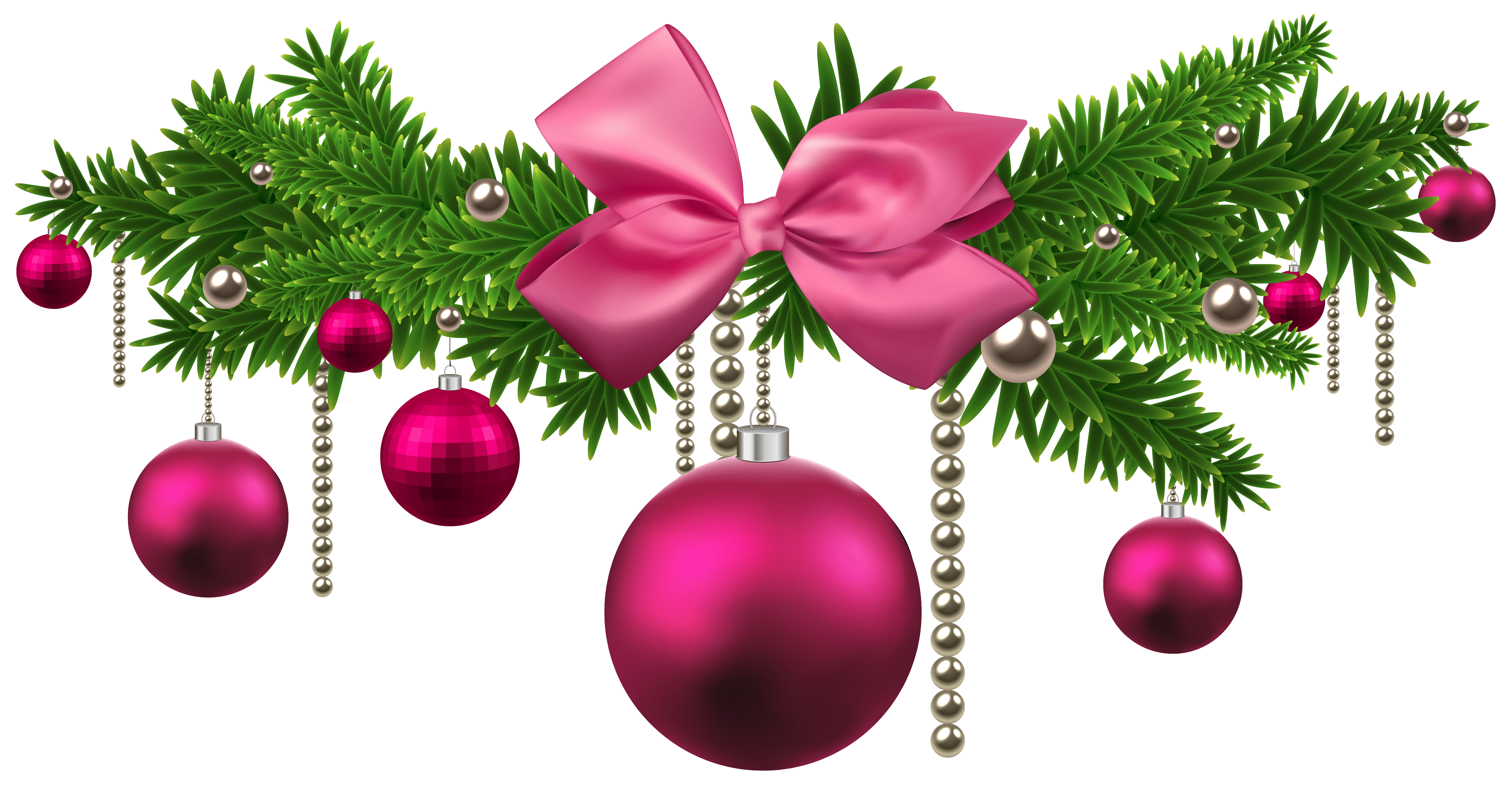 6085x3252 Pink Christmas Balls Decoration PNG Clipart Quality Image And Transparent PNG Free Clipart
