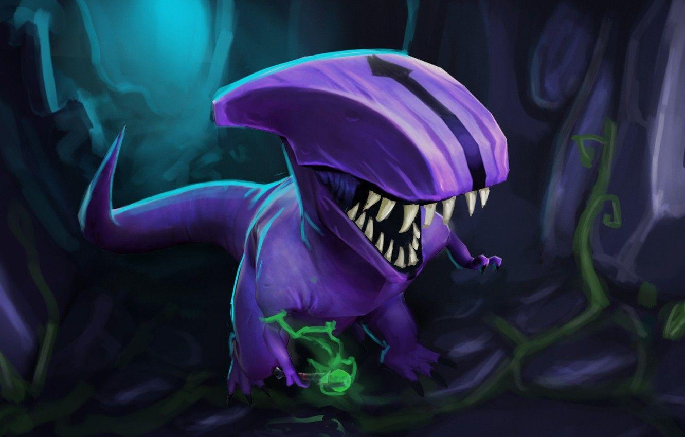 1332x850 Wallpaper dinosaur, being, art, the trick, Dota Faceless Void, Dark terror image for desktop, section игры