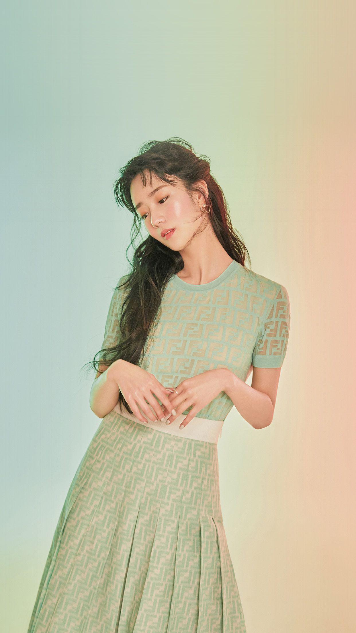 1242x2208 Girl Pink Pastel Kpop Spring Wallpaper