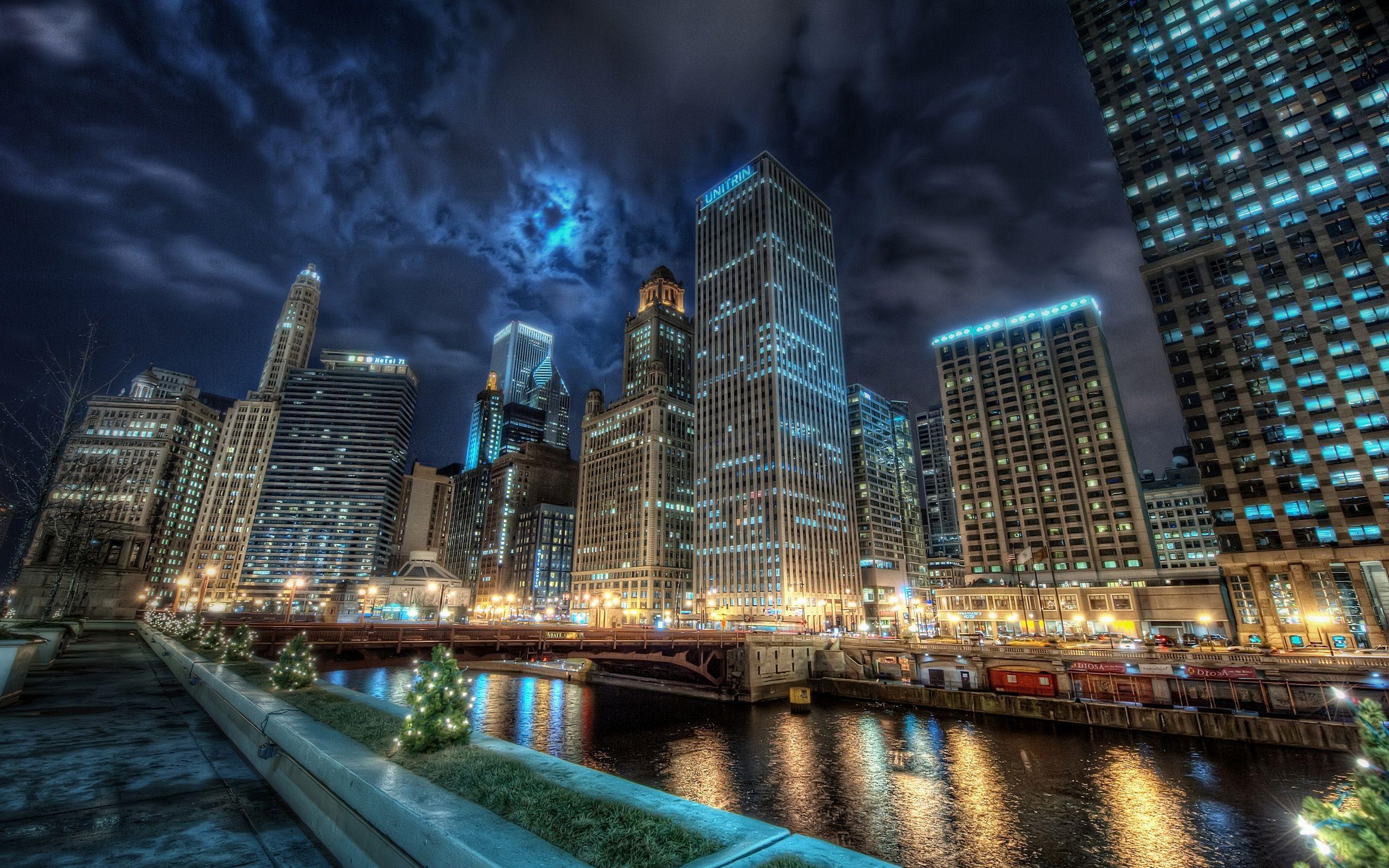 2560x1600 Chicago Night Lights Background Image. Chicago picture, Chicago wallpaper, Chicago