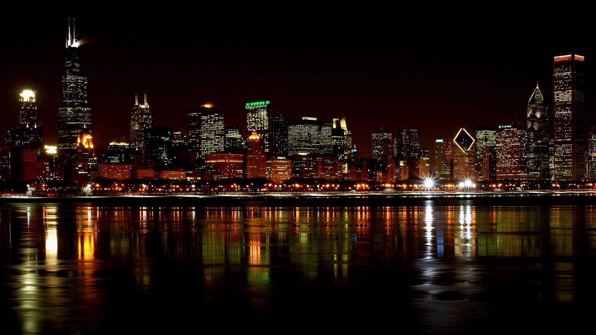 1920x1080 Chicago During The Night
