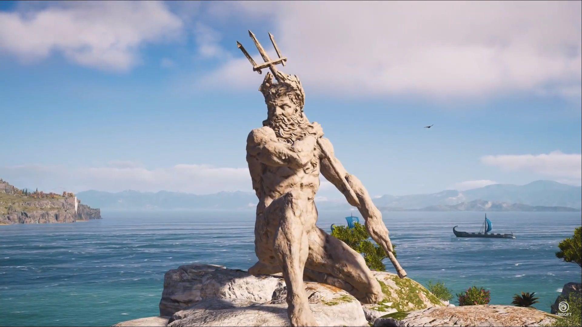 Poseidon Statue Wallpaper