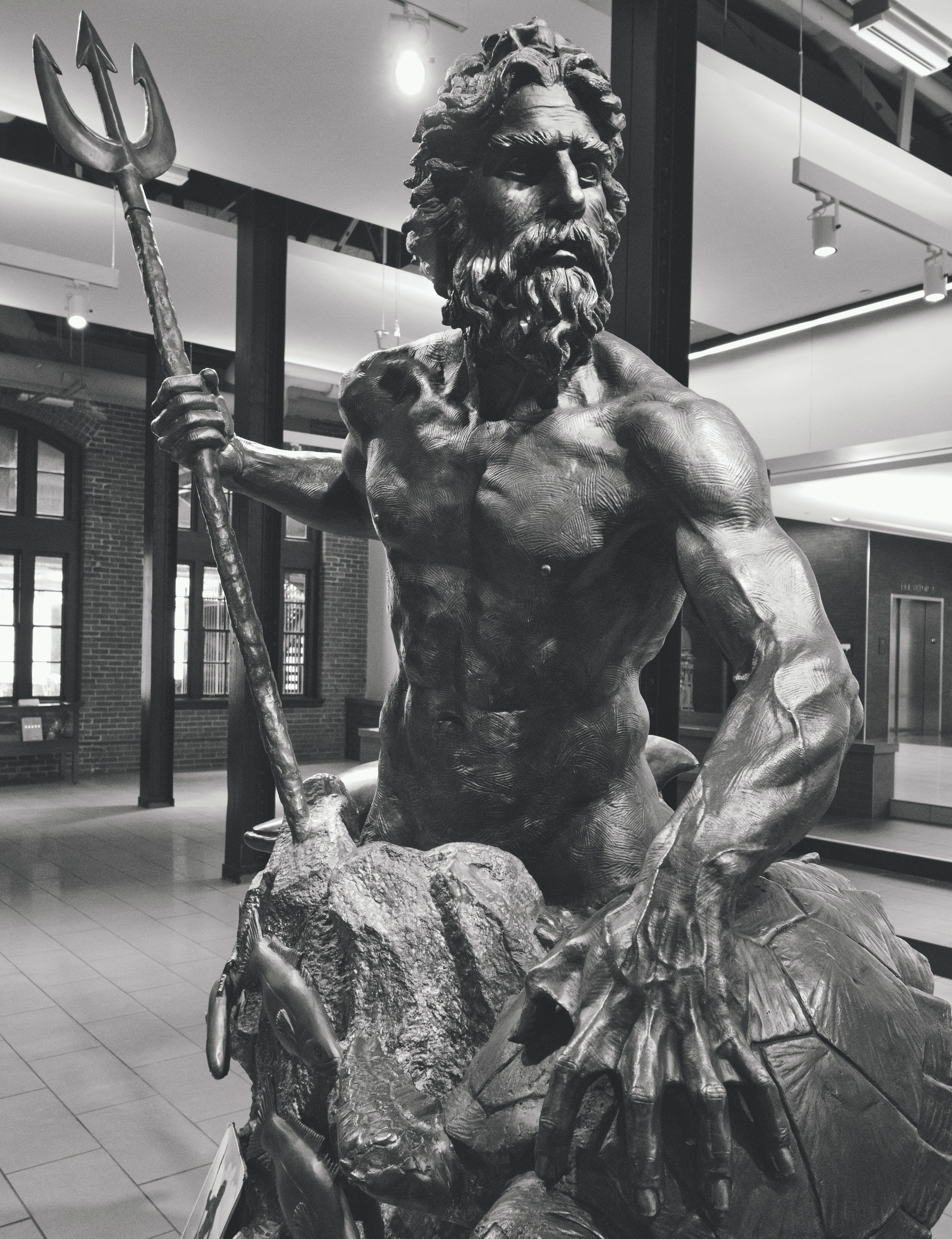 4000x5204 Free of black and white, poseidon, statue